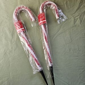 NEW Ashland Red and White Candy Cane Outdoor‎ Decorations Set of Two
